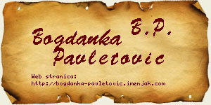 Bogdanka Pavletović vizit kartica